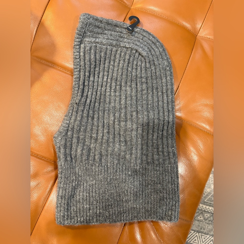 Zara Charcoal Ribbed Balaclava
